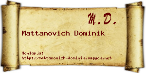 Mattanovich Dominik névjegykártya